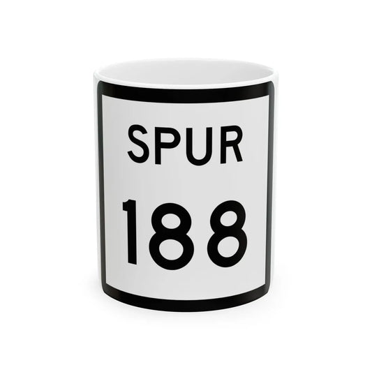 Texas Spur 188 (Texas) (Road Sign) White Coffee Mug 11oz - Go Mug Yourself