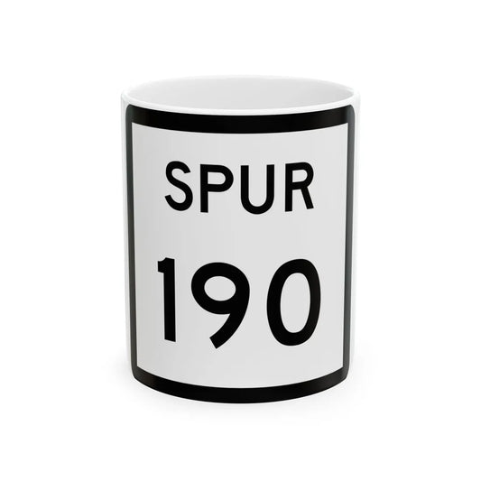 Texas Spur 190 (Texas) (Road Sign) White Coffee Mug 11oz - Go Mug Yourself