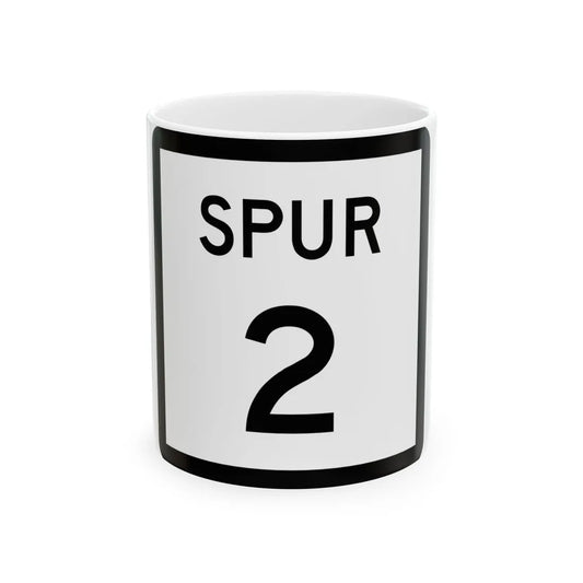 Texas Spur 2 (Texas) (Road Sign) White Coffee Mug 11oz - Go Mug Yourself