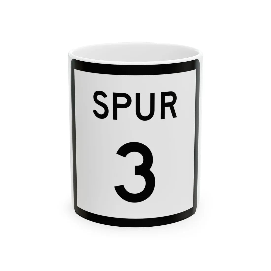 Texas Spur 3 (Texas) (Road Sign) White Coffee Mug 11oz - Go Mug Yourself