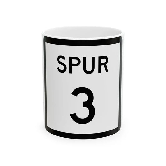 Texas Spur 3 (Texas) (Road Sign) White Coffee Mug 11oz - Go Mug Yourself