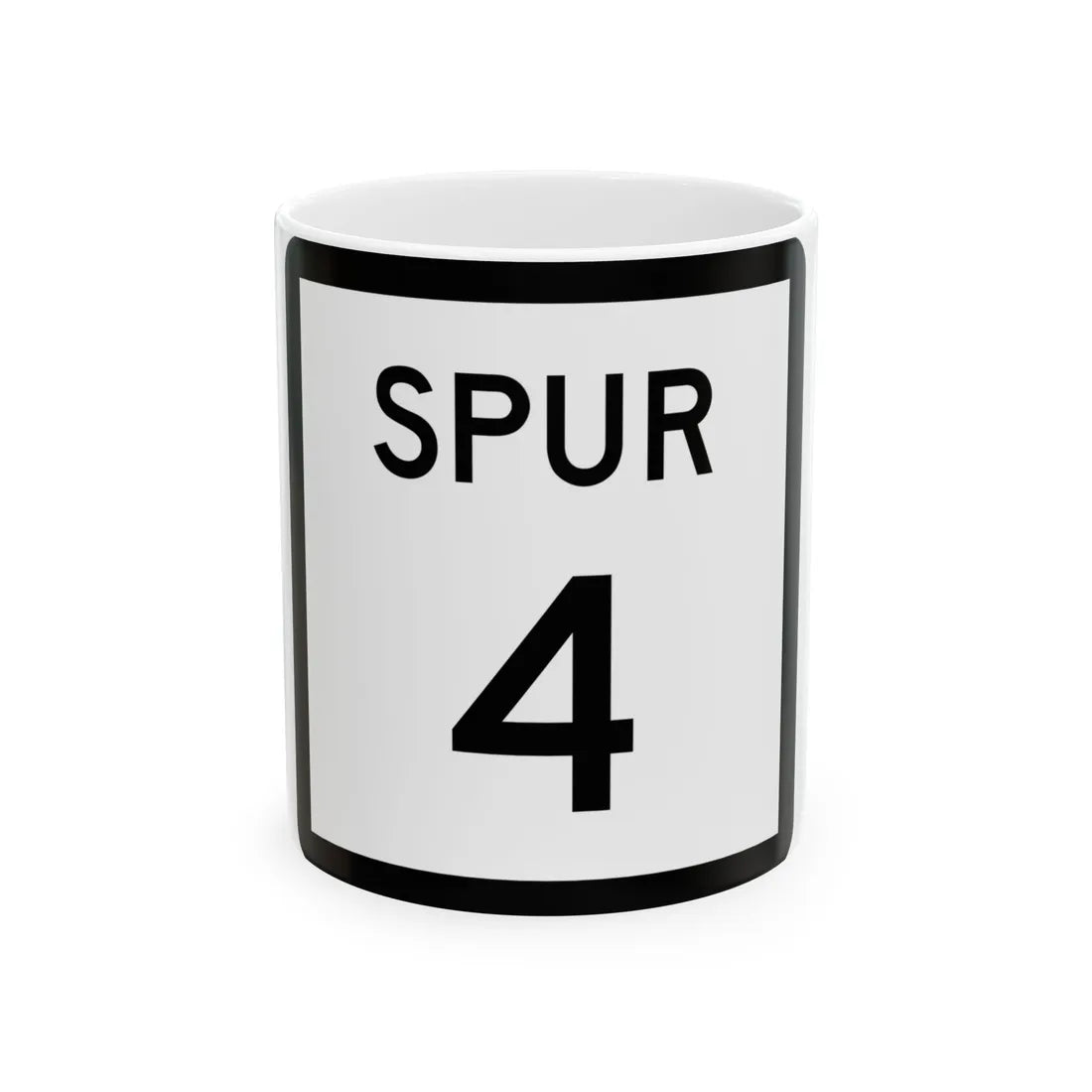 Texas Spur 4 (Texas) (Road Sign) White Coffee Mug 11oz - Go Mug Yourself