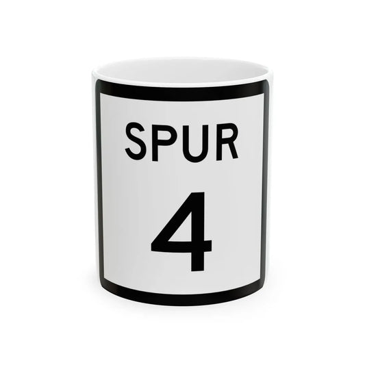 Texas Spur 4 (Texas) (Road Sign) White Coffee Mug 11oz - Go Mug Yourself