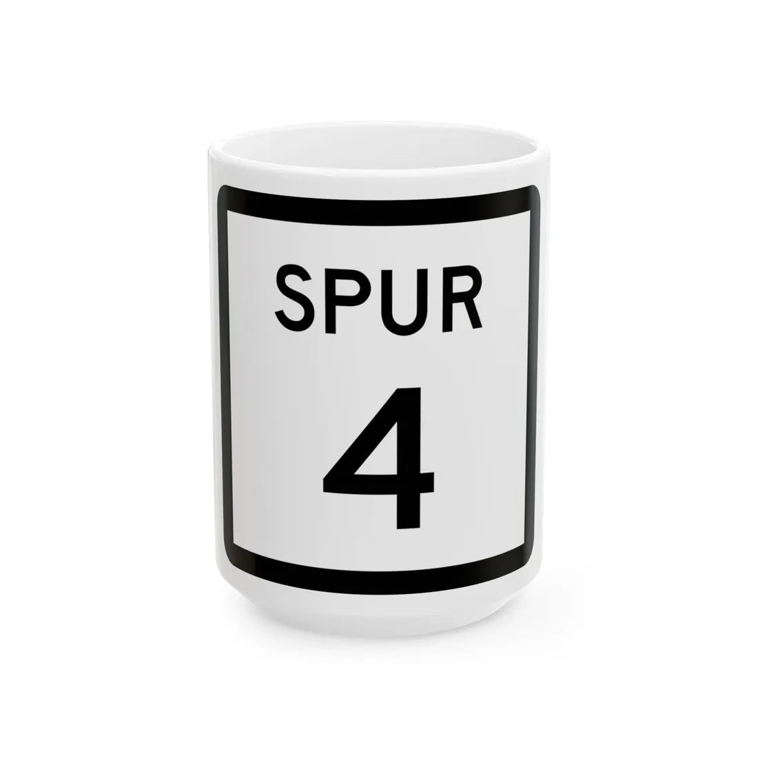 Texas Spur 4 (Texas) (Road Sign) White Coffee Mug 15oz - Go Mug Yourself