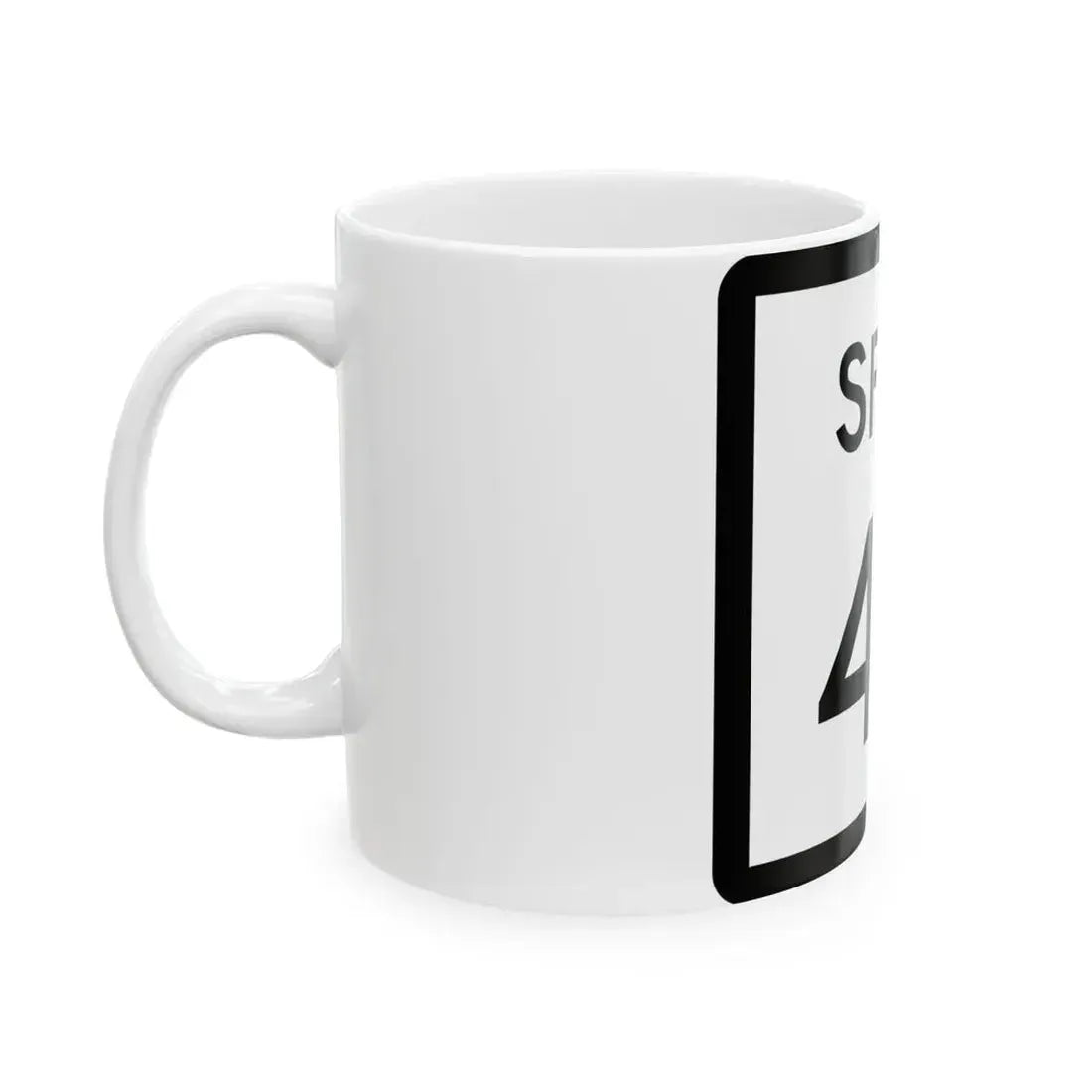 Texas Spur 44 (Texas) (Road Sign) White Coffee Mug - Go Mug Yourself