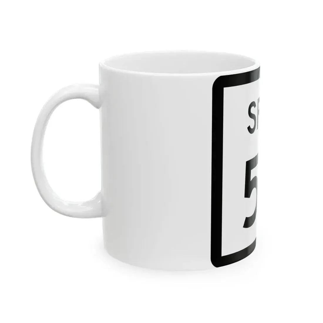 Texas Spur 50 (Texas) (Road Sign) White Coffee Mug - Go Mug Yourself