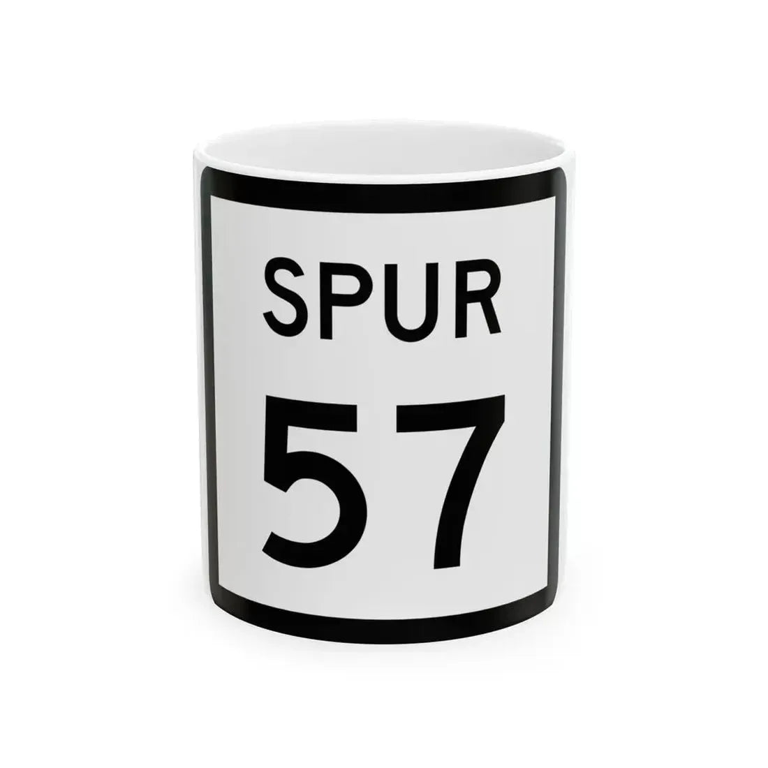 Texas Spur 57 (Texas) (Road Sign) White Coffee Mug 11oz - Go Mug Yourself