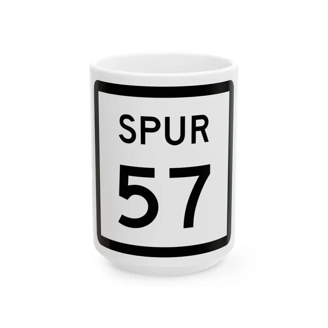 Texas Spur 57 (Texas) (Road Sign) White Coffee Mug 15oz - Go Mug Yourself