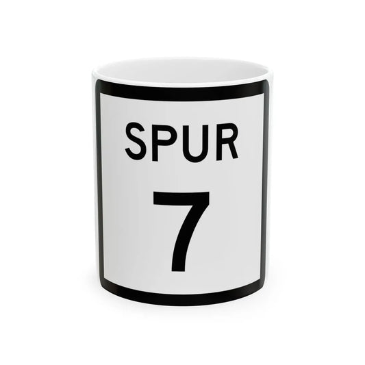 Texas Spur 7 (Texas) (Road Sign) White Coffee Mug 11oz - Go Mug Yourself