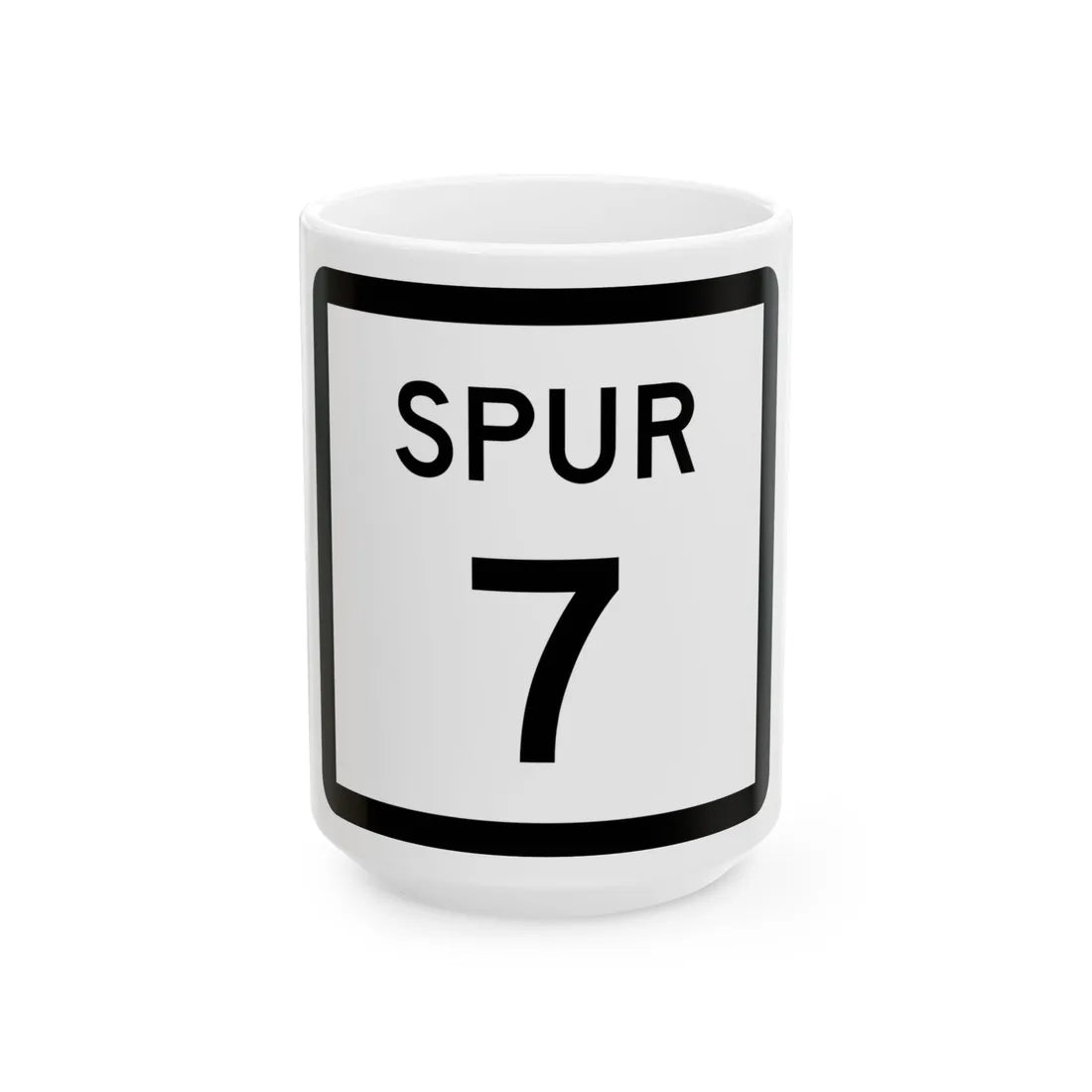 Texas Spur 7 (Texas) (Road Sign) White Coffee Mug 15oz - Go Mug Yourself