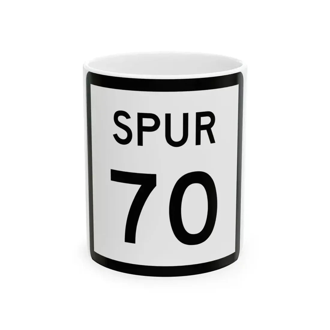 Texas Spur 70 (Texas) (Road Sign) White Coffee Mug 11oz - Go Mug Yourself