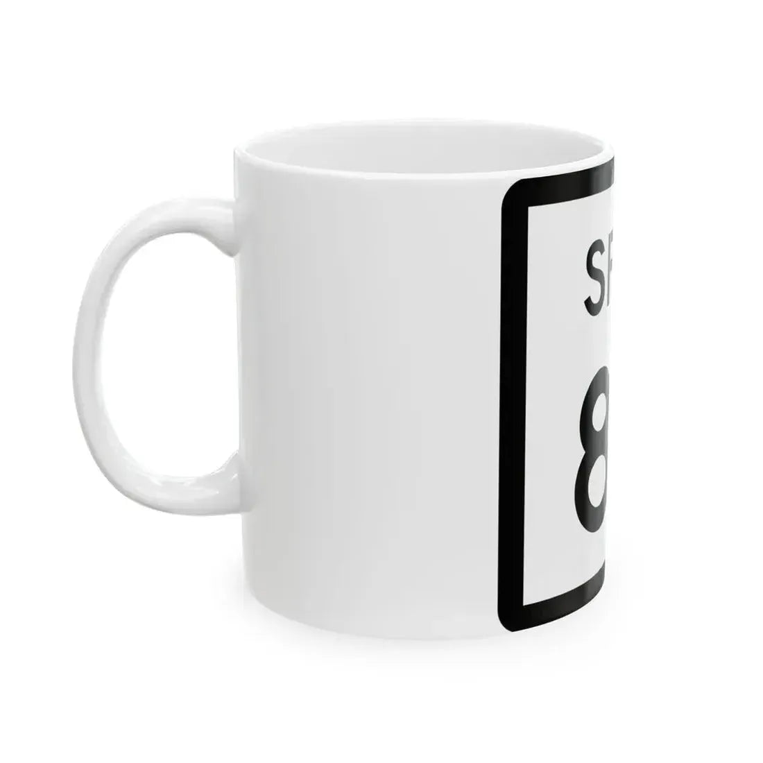 Texas Spur 80 (Texas) (Road Sign) White Coffee Mug - Go Mug Yourself