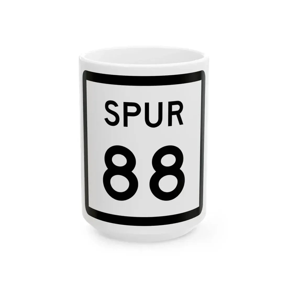 Texas Spur 88 (Texas) (Road Sign) White Coffee Mug 15oz - Go Mug Yourself