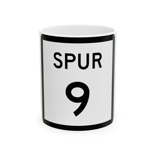 Texas Spur 9 (Texas) (Road Sign) White Coffee Mug 11oz - Go Mug Yourself