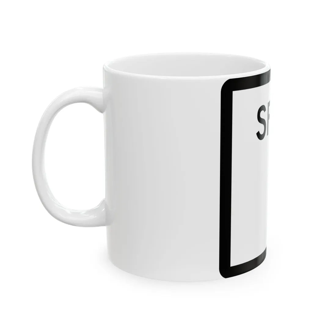 Texas Spur blank (Texas) (Road Sign) White Coffee Mug - Go Mug Yourself