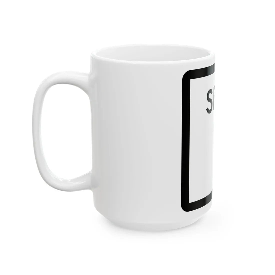 Texas Spur blank (Texas) (Road Sign) White Coffee Mug - Go Mug Yourself