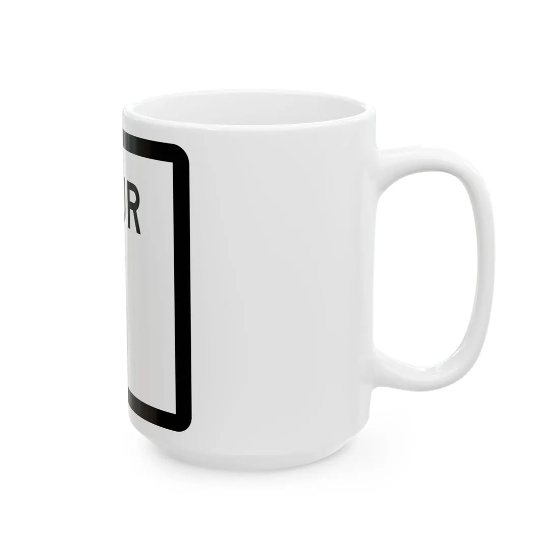 Texas Spur blank (Texas) (Road Sign) White Coffee Mug - Go Mug Yourself