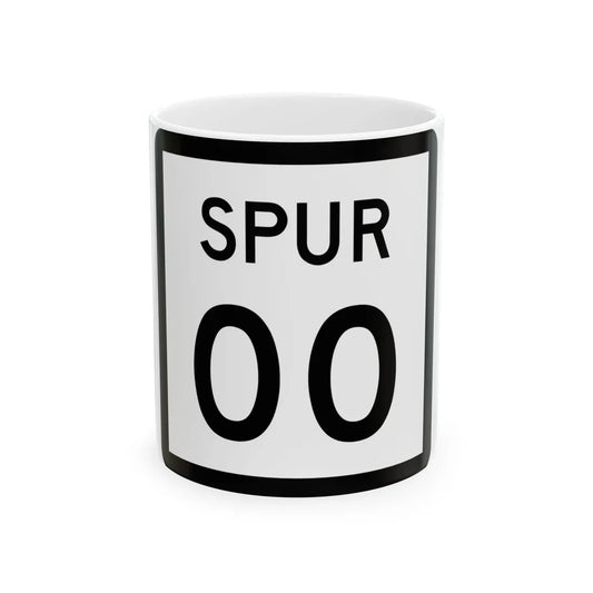 Texas Spur XX (Texas) (Road Sign) White Coffee Mug 11oz - Go Mug Yourself