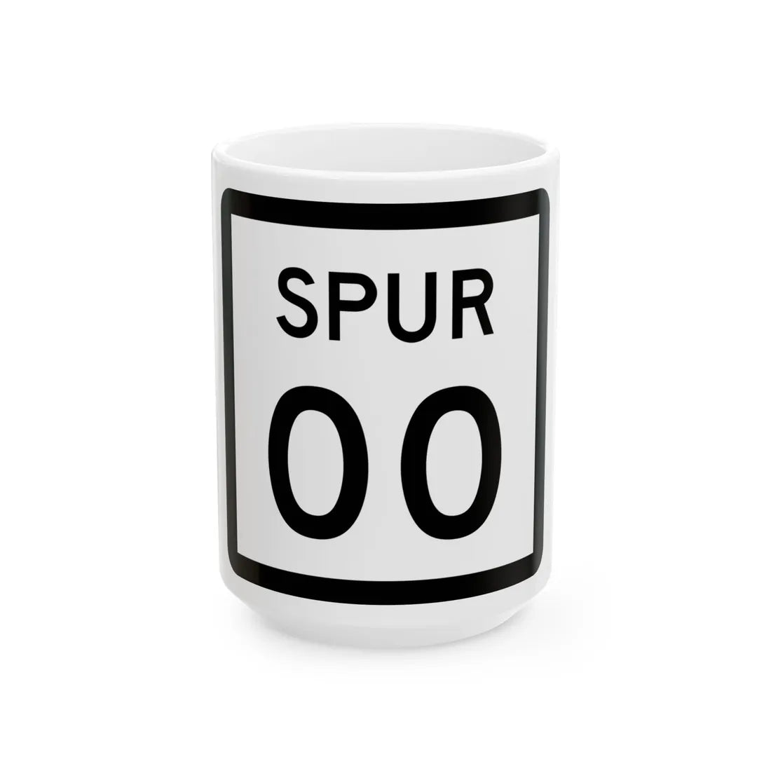 Texas Spur XX (Texas) (Road Sign) White Coffee Mug 15oz - Go Mug Yourself