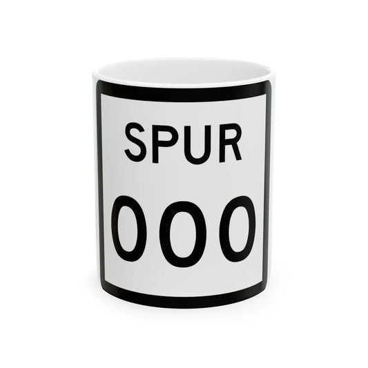 Texas Spur XXX (Texas) (Road Sign) White Coffee Mug 11oz - Go Mug Yourself