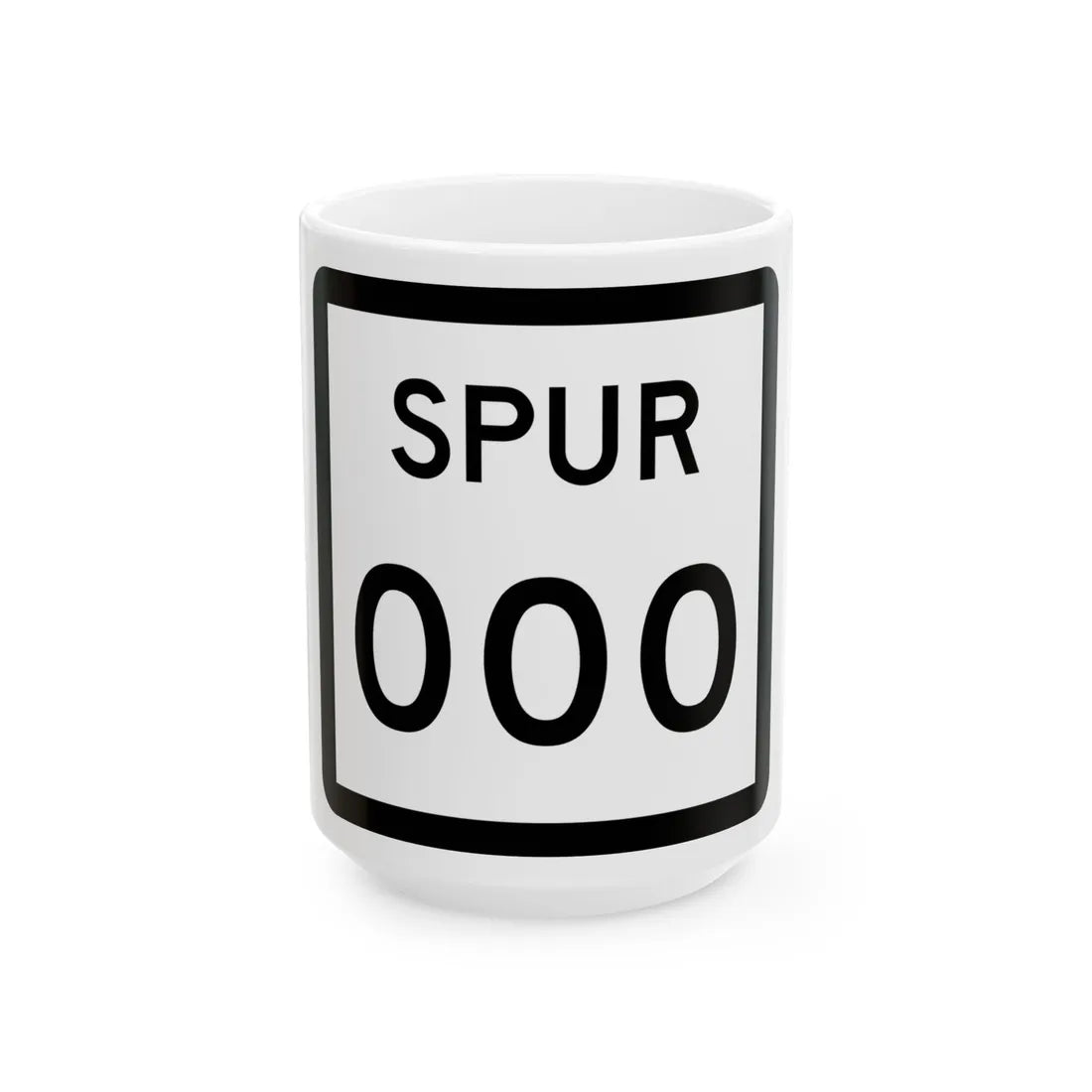Texas Spur XXX (Texas) (Road Sign) White Coffee Mug 15oz - Go Mug Yourself