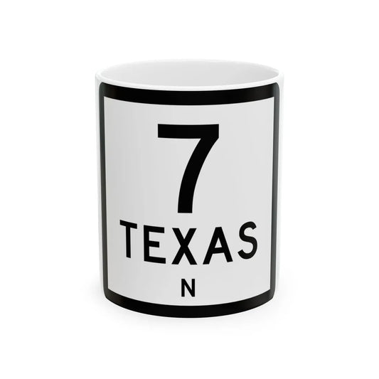 Texas X-X (Texas) (Road Sign) White Coffee Mug 11oz - Go Mug Yourself