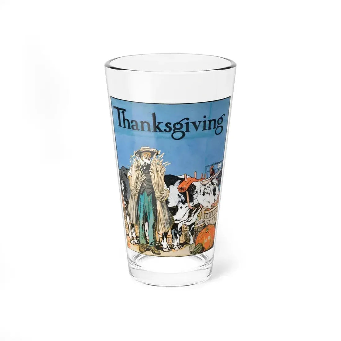Thanksgiving (Magazine Illustration) Pint Glass 16oz 16oz - Go Mug Yourself