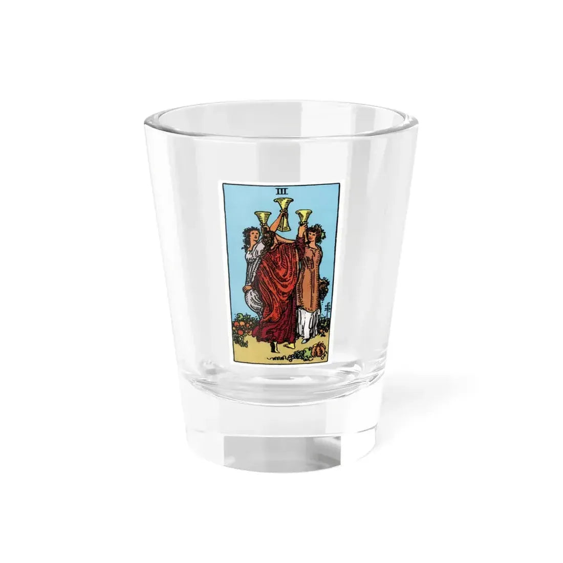 The 3 of Cups (Tarot Card) Shot Glass 1.5oz 1.5oz - Go Mug Yourself