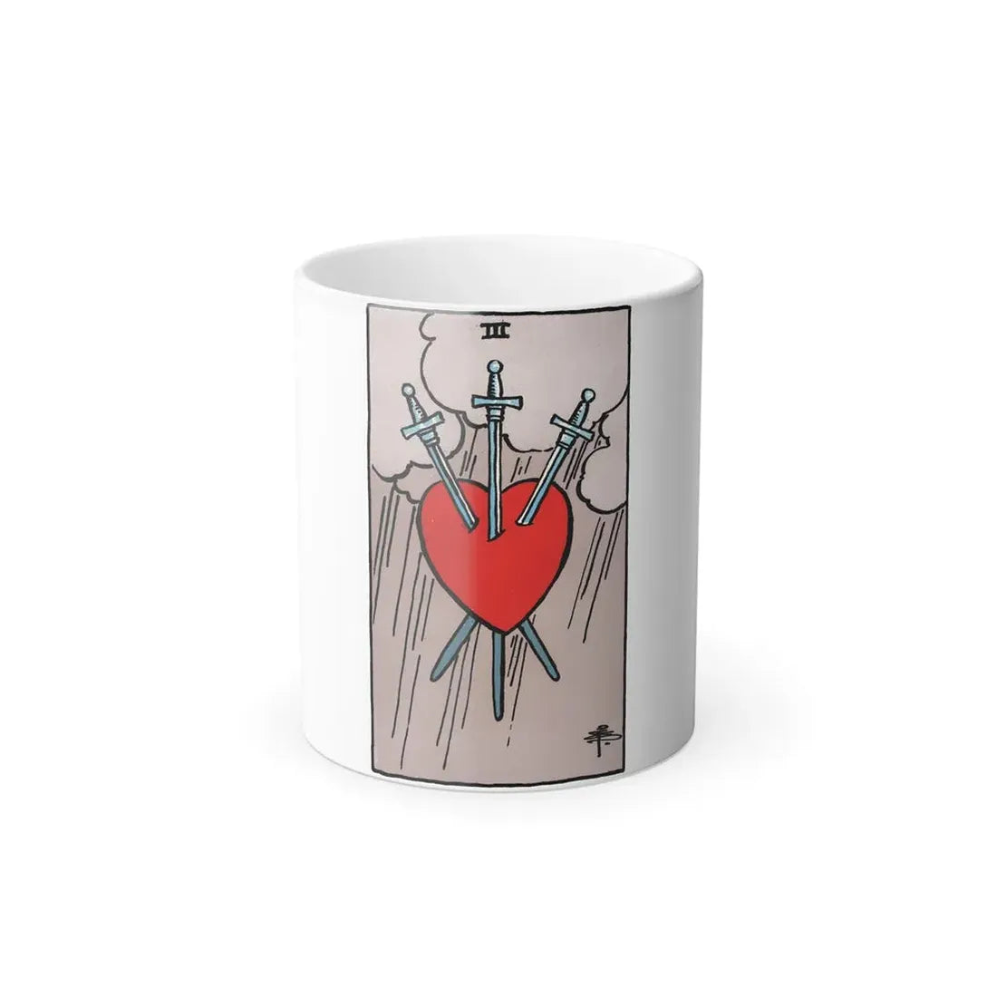 The 3 of Swords (Tarot Card) Color Changing Mug 11oz - Go Mug Yourself