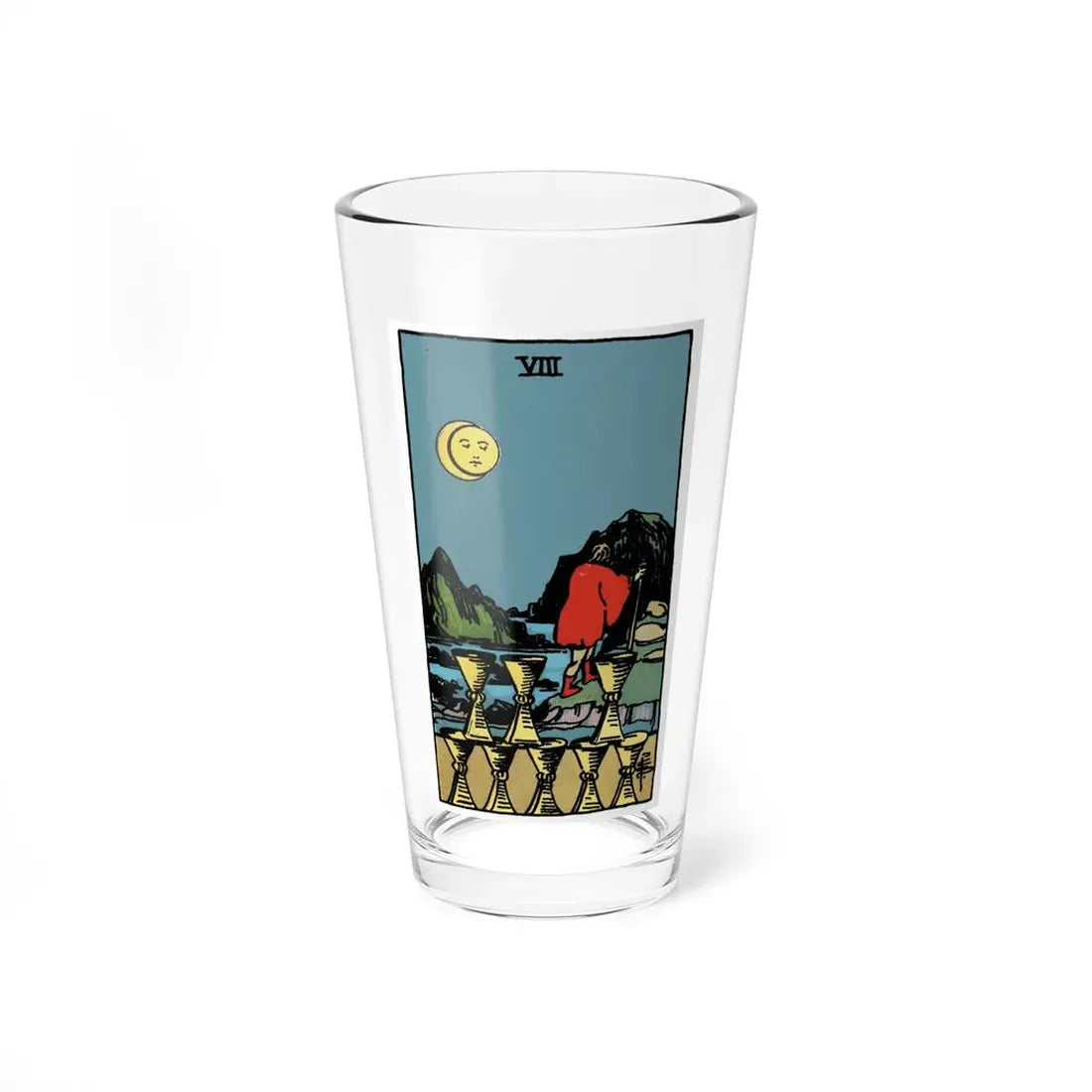 The 8 of Cups (Tarot Card) Pint Glass 16oz 16oz - Go Mug Yourself