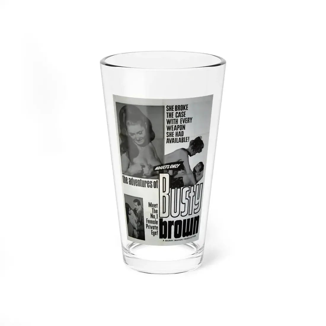 THE ADVENTURES OF BUSTY BROWN 1967 Movie Poster - Pint Glass 16oz 16oz - Go Mug Yourself