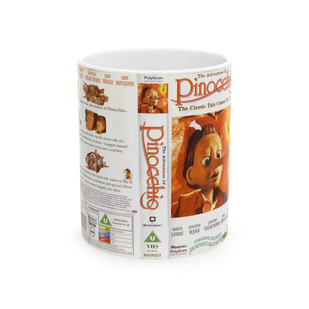 THE ADVENTURES OF PINOCCHIO (VHS COVER) - White Coffee Mug-11oz-Go Mug Yourself
