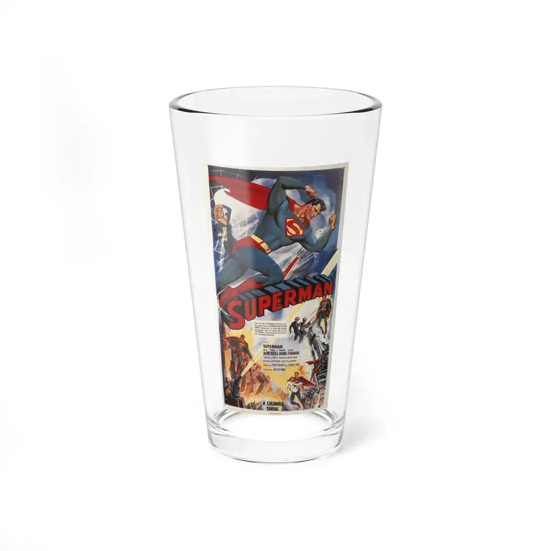 THE ADVENTURES OF SUPERMAN 1952 Movie Poster - Pint Glass 16oz 16oz - Go Mug Yourself