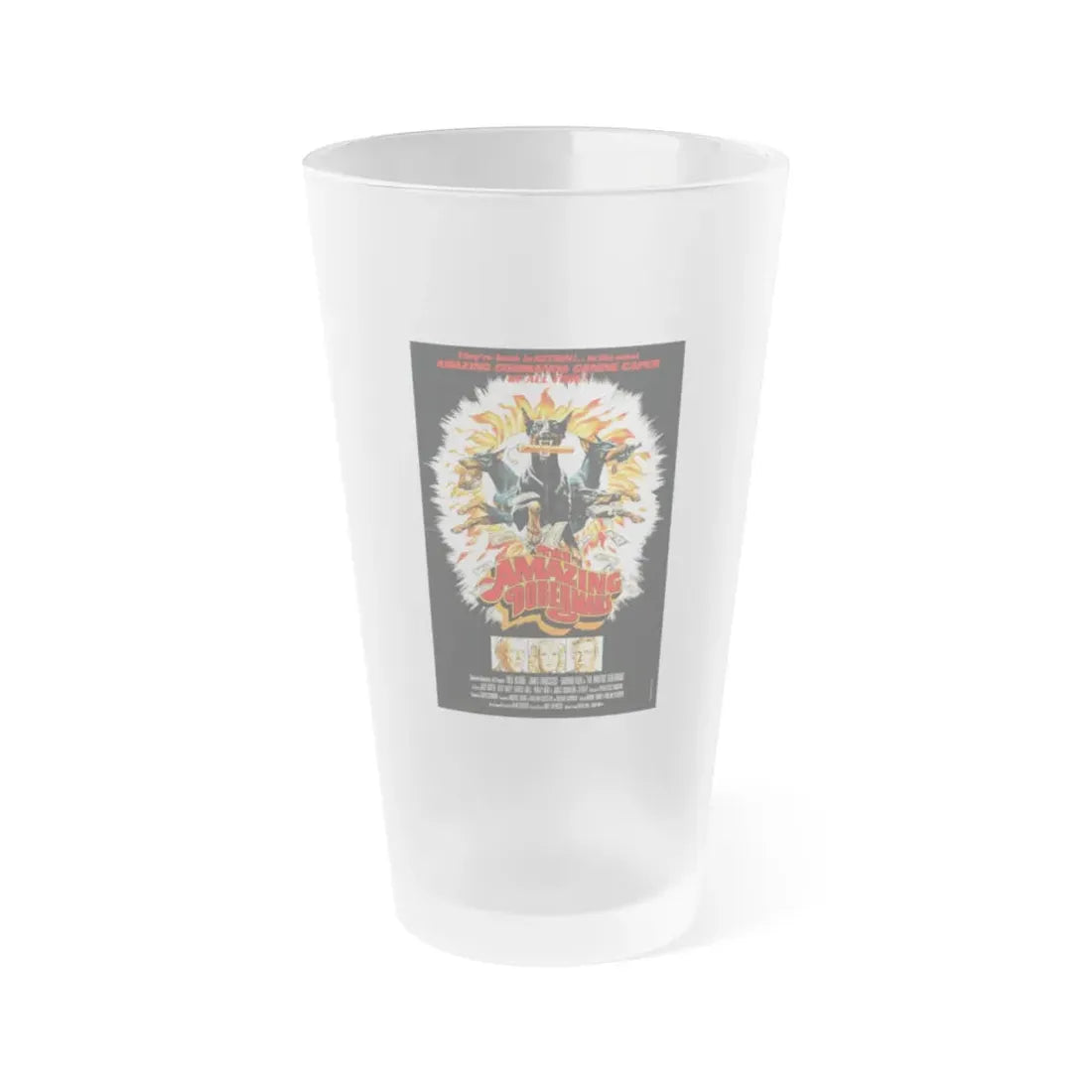 THE AMAZING DOBERMANS 1976 Movie Poster - Frosted Pint Glass 16oz - Go Mug Yourself