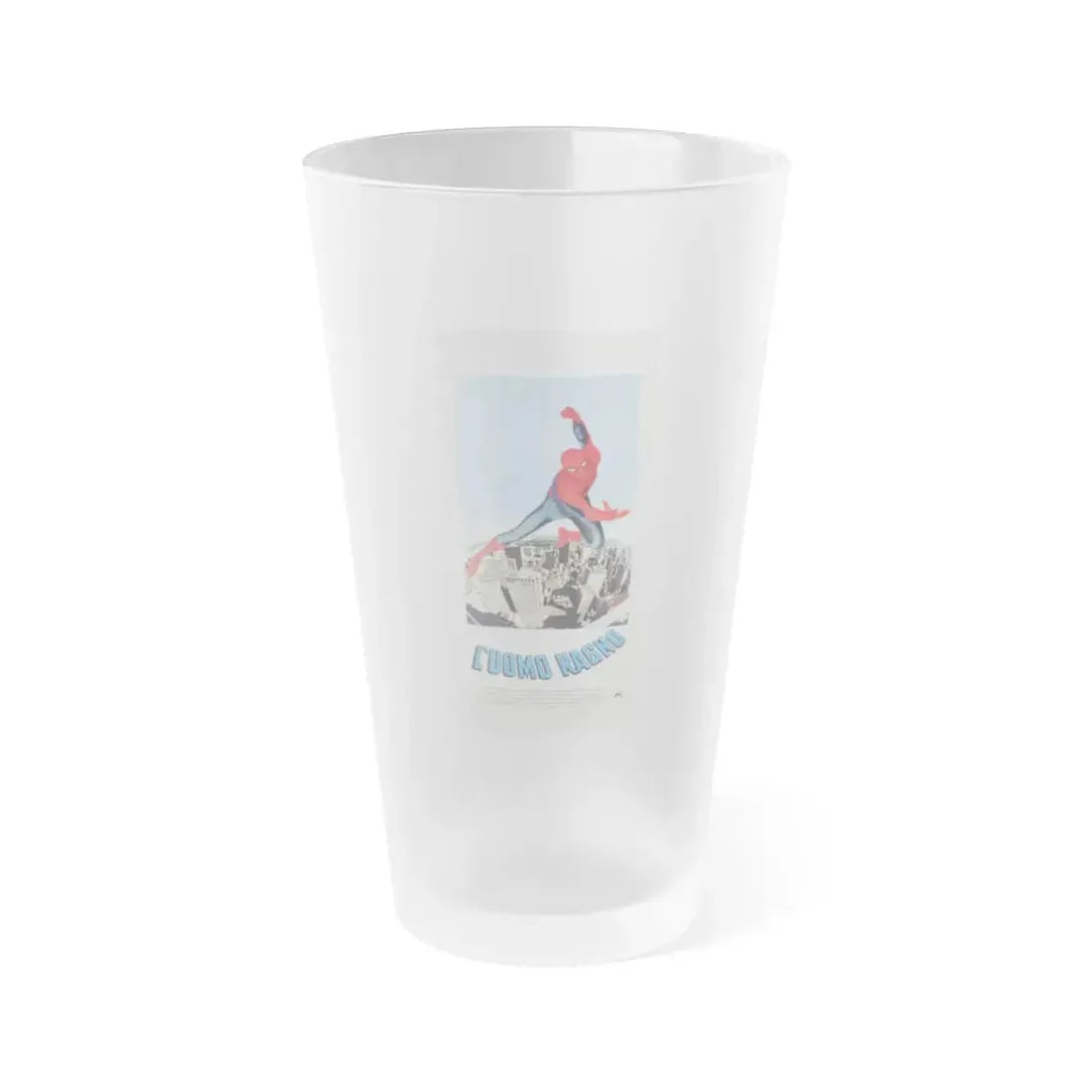 THE AMAZING SPIDER-MAN (ITALIAN) 1977 Movie Poster - Frosted Pint Glass 16oz 16oz Frosted - Go Mug Yourself