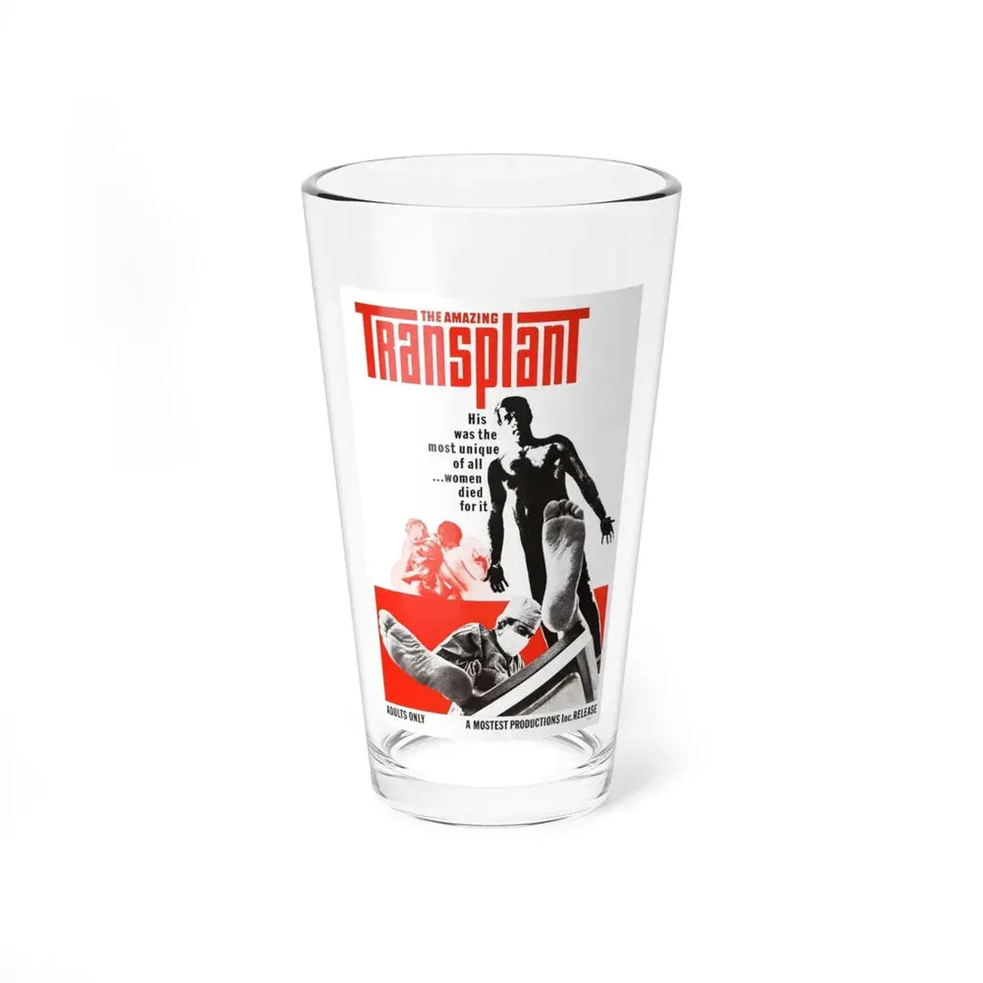 THE AMAZING TRANSPLANT 1970 Movie Poster - Pint Glass 16oz 16oz - Go Mug Yourself