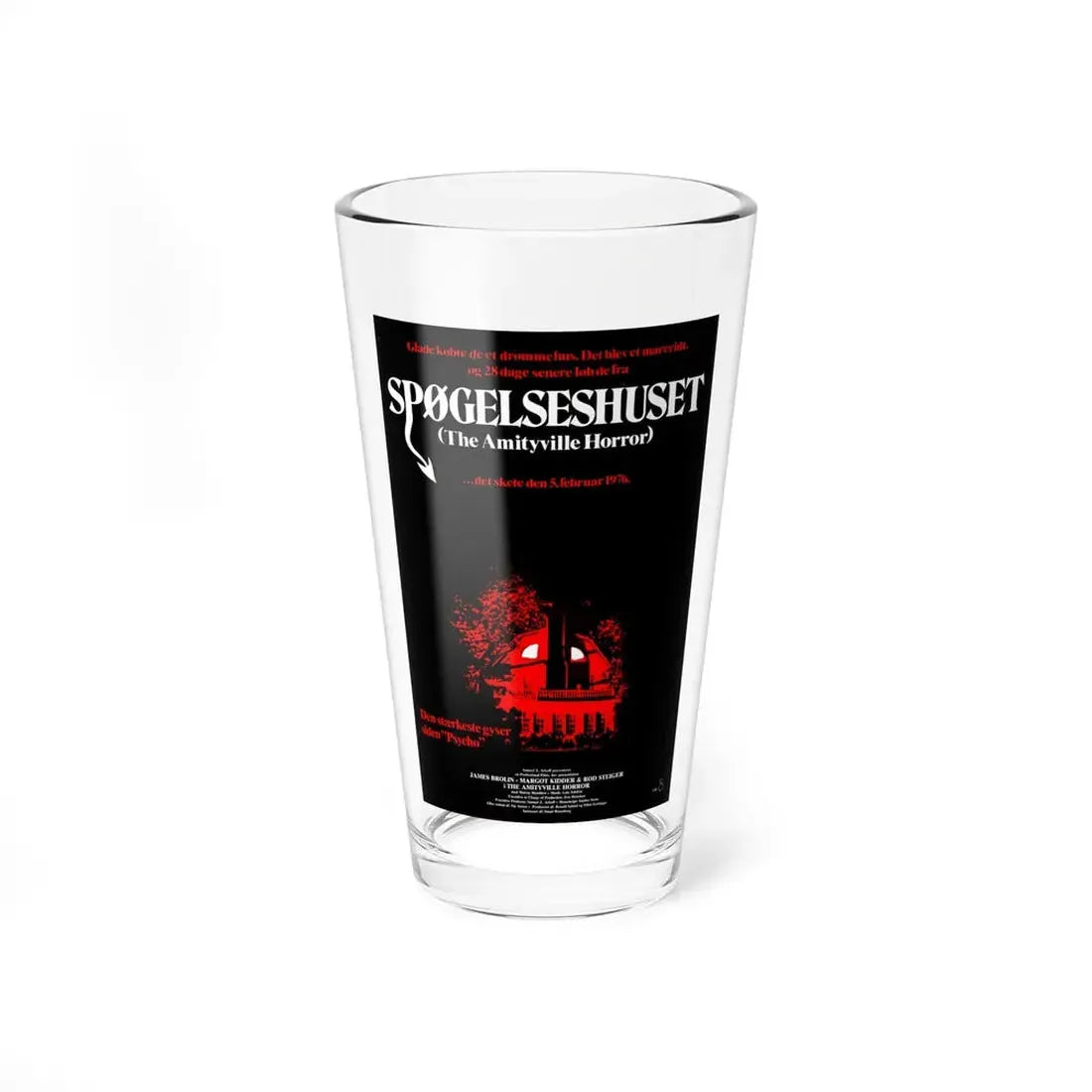 THE AMITYVILLE HORROR (DANISH) 1979 Movie Poster - Pint Glass 16oz 16oz - Go Mug Yourself
