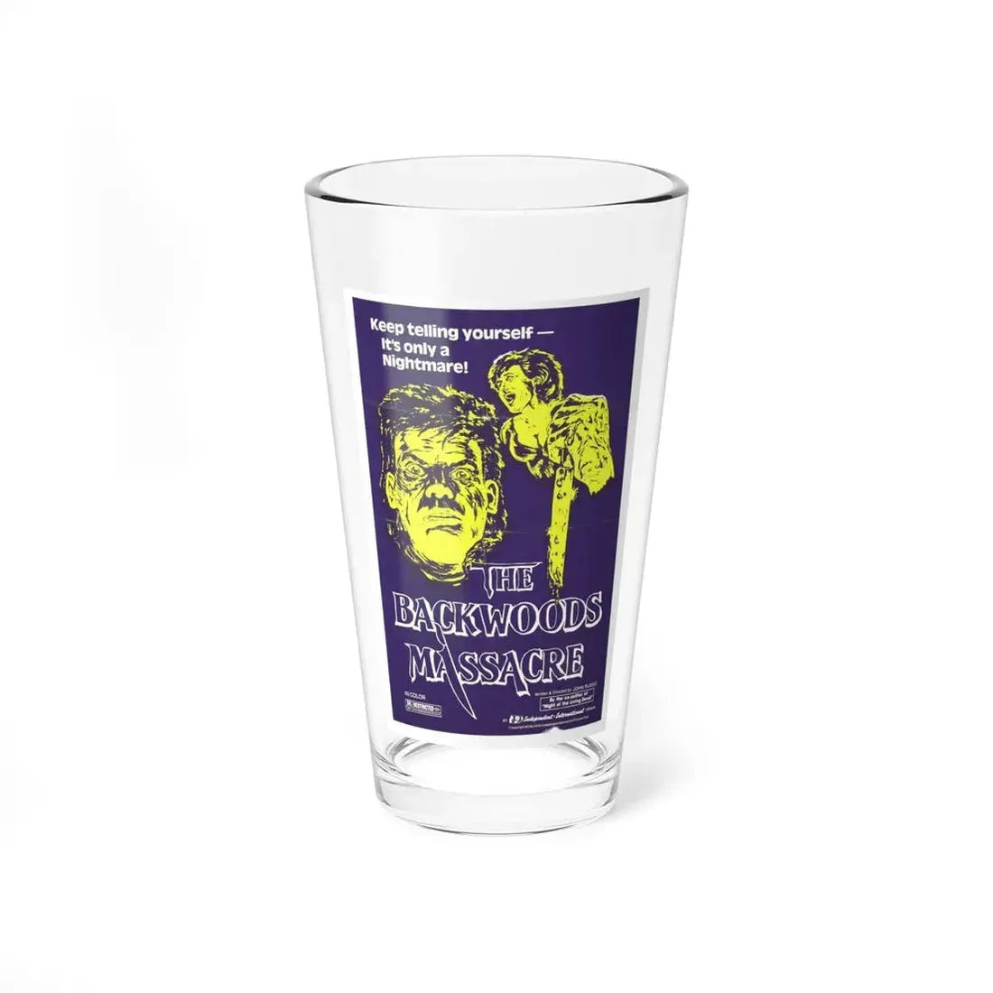 THE BACKWOODS MASSACRE (MIDNIGHT) 1982 Movie Poster - Pint Glass 16oz 16oz - Go Mug Yourself