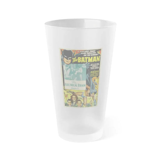 THE BATMAN - THE ELECTRICAL BRAIN 1943 Movie Poster - Frosted Pint Glass 16oz Default Title - Go Mug Yourself