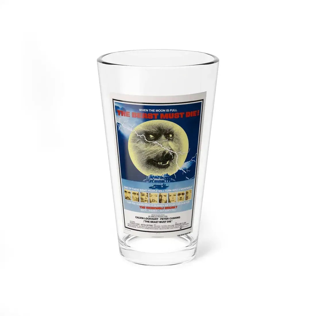 THE BEAST MUST DIE! 1974 Movie Poster - Pint Glass 16oz 16oz - Go Mug Yourself