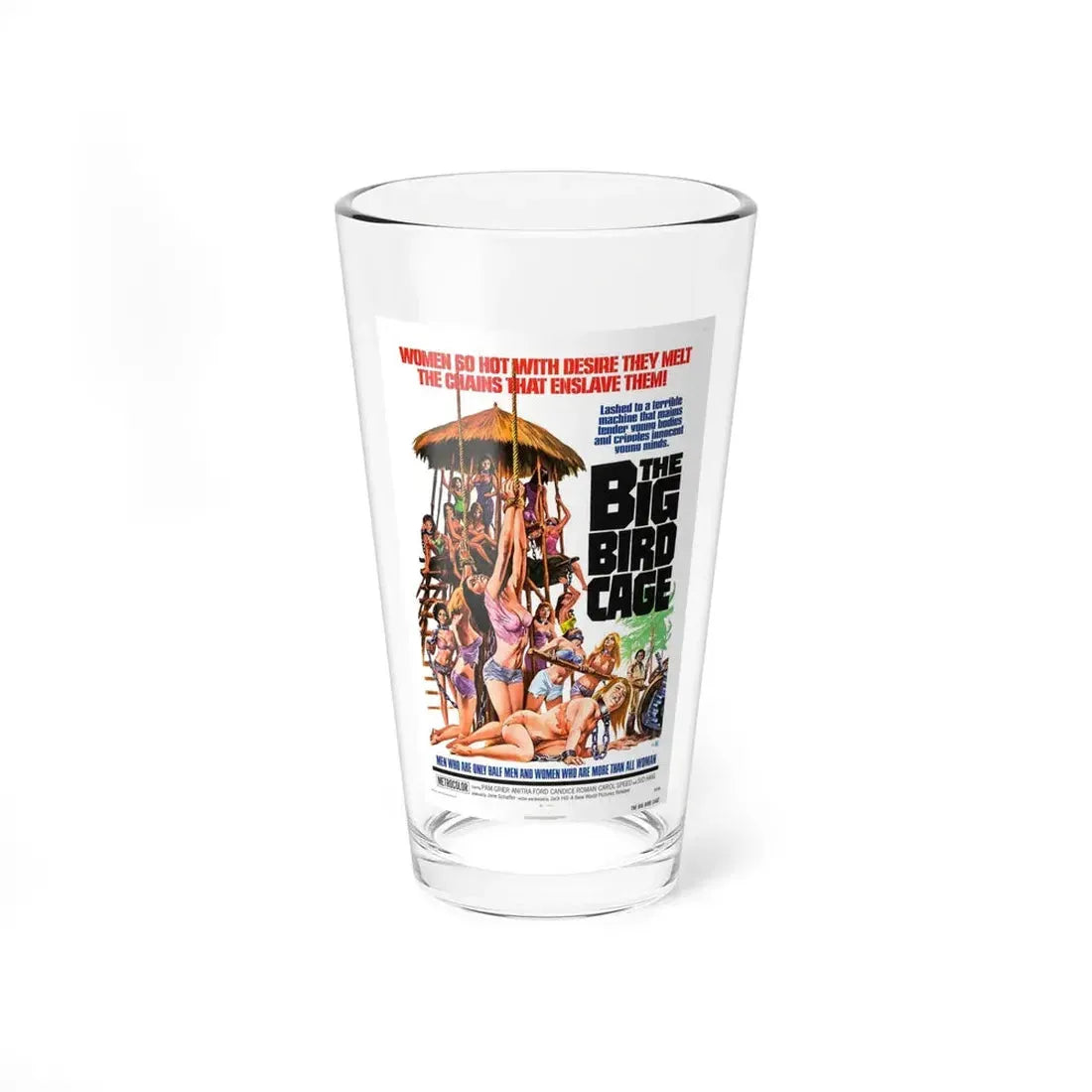 THE BIG BIRD CAGE 1972 Movie Poster - Pint Glass 16oz 16oz - Go Mug Yourself