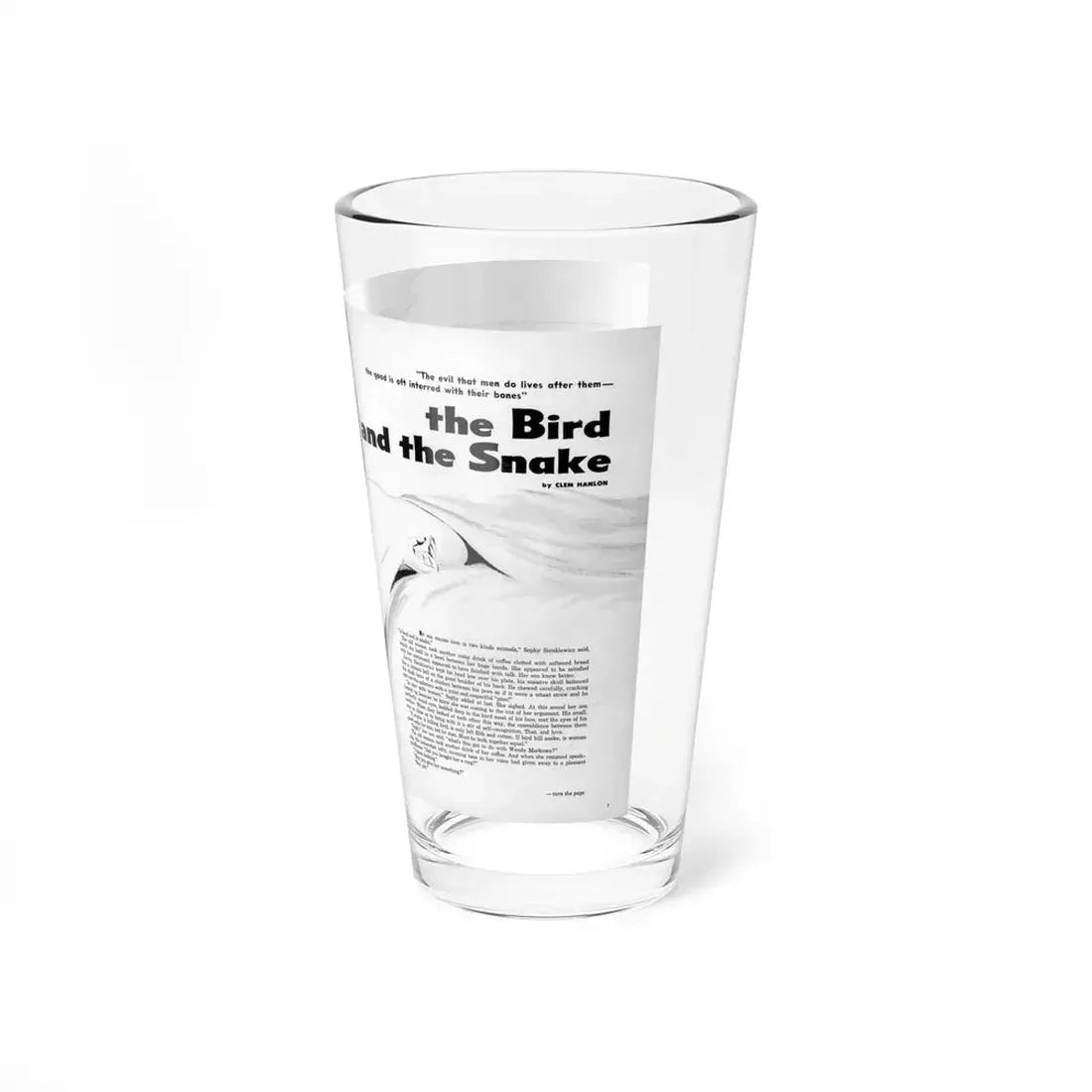 The Bird and the Snake, Adam magazine, November 1959 (Magazine Illustration) Pint Glass 16oz - Go Mug Yourself