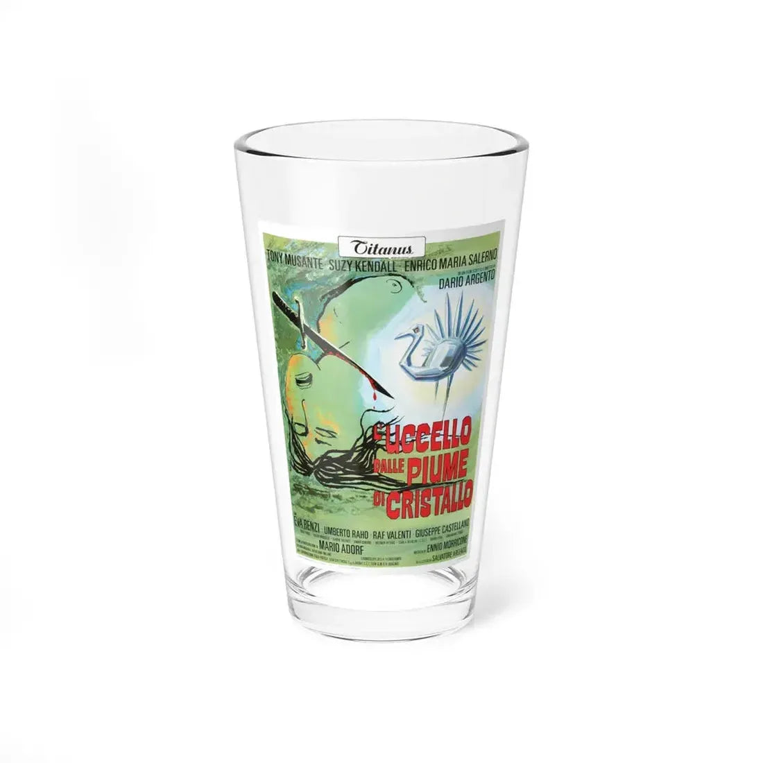 THE BIRD WITH THE CRYSTAL PLUMAGE 1970 Movie Poster - Pint Glass 16oz 16oz - Go Mug Yourself
