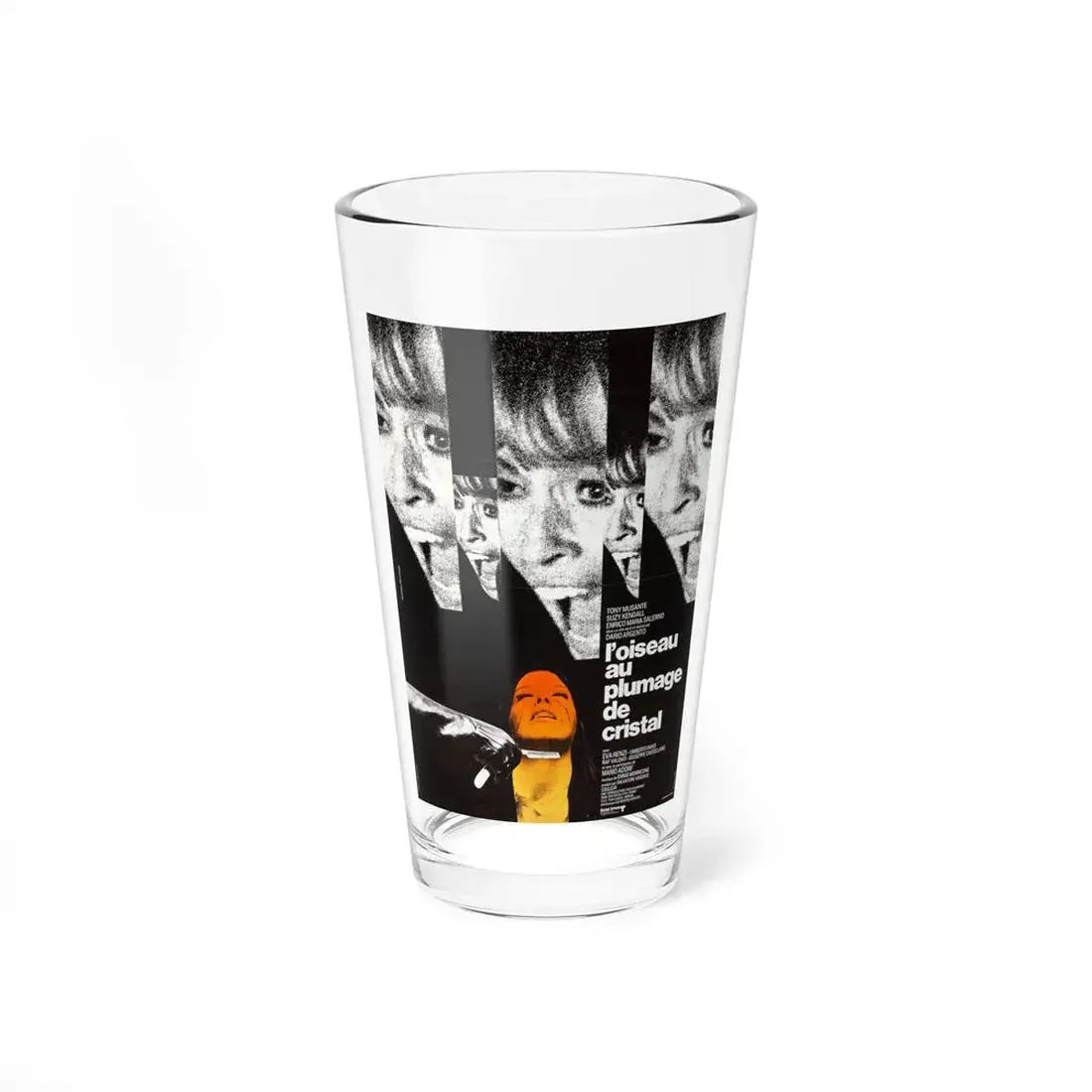 THE BIRD WITH THE CRYSTAL PLUMAGE (FRENCH) 1970 Movie Poster - Pint Glass 16oz 16oz - Go Mug Yourself