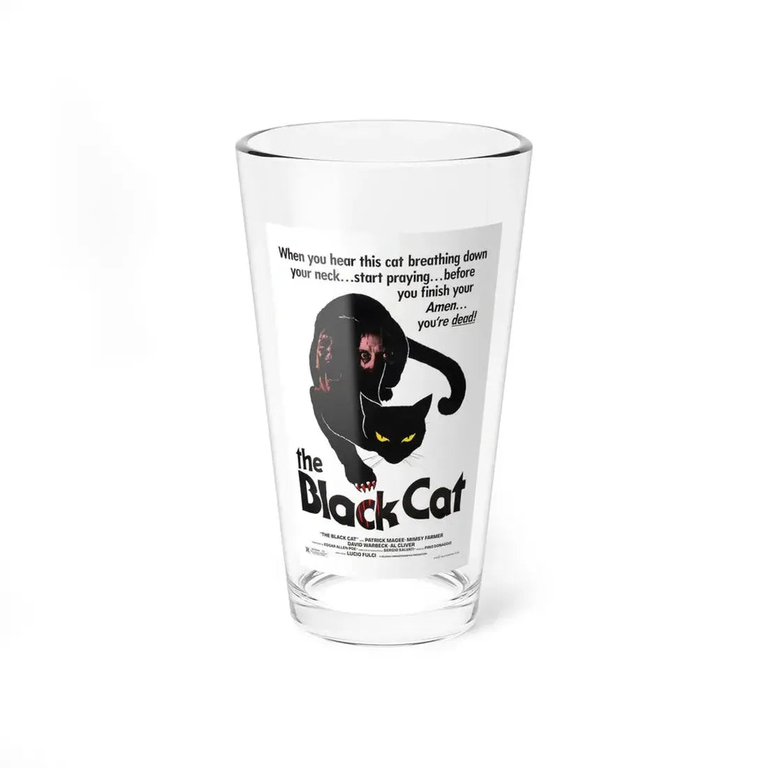 THE BLACK CAT 1981 Movie Poster - Pint Glass 16oz 16oz - Go Mug Yourself