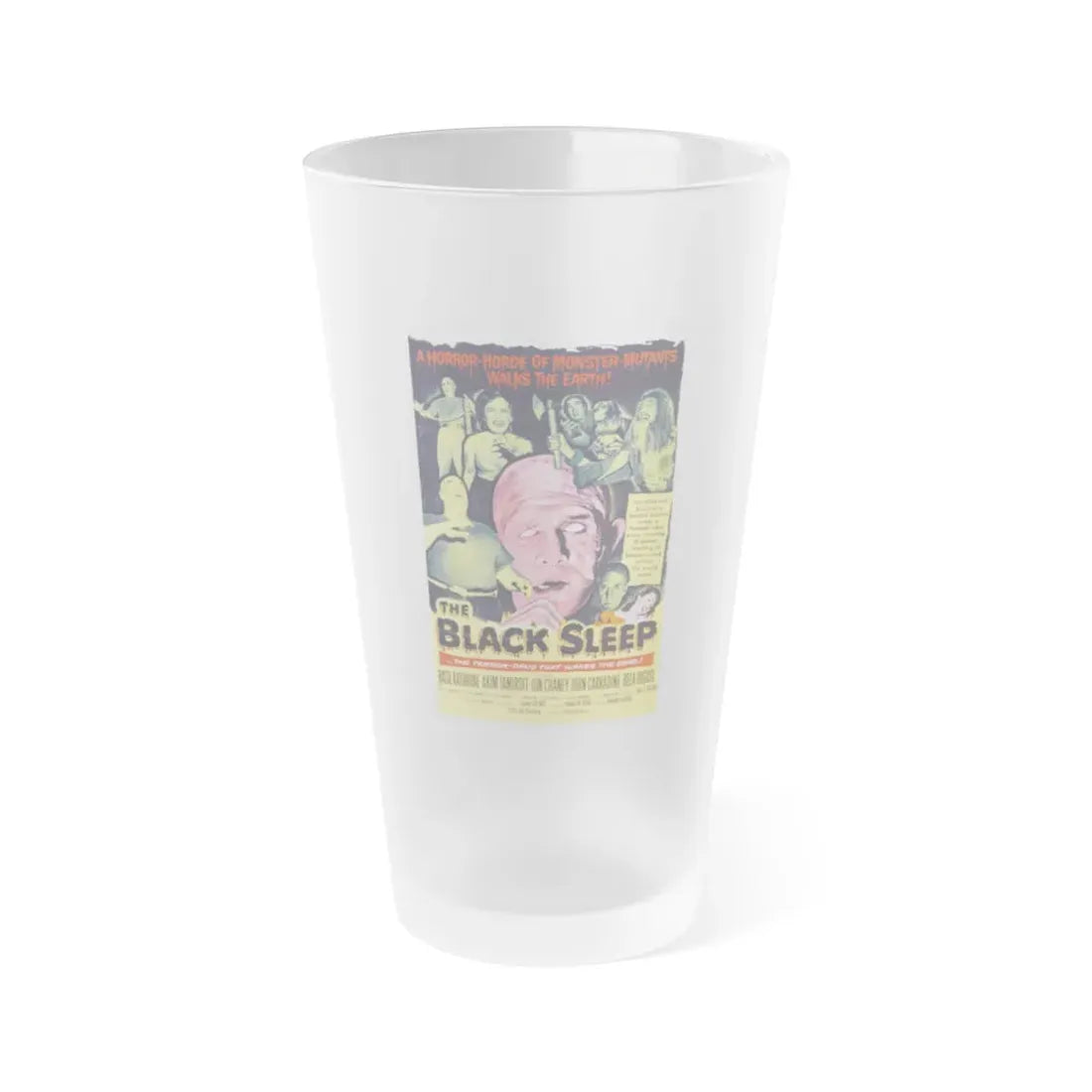 THE BLACK SLEEP 1956 Movie Poster - Frosted Pint Glass 16oz Default Title - Go Mug Yourself