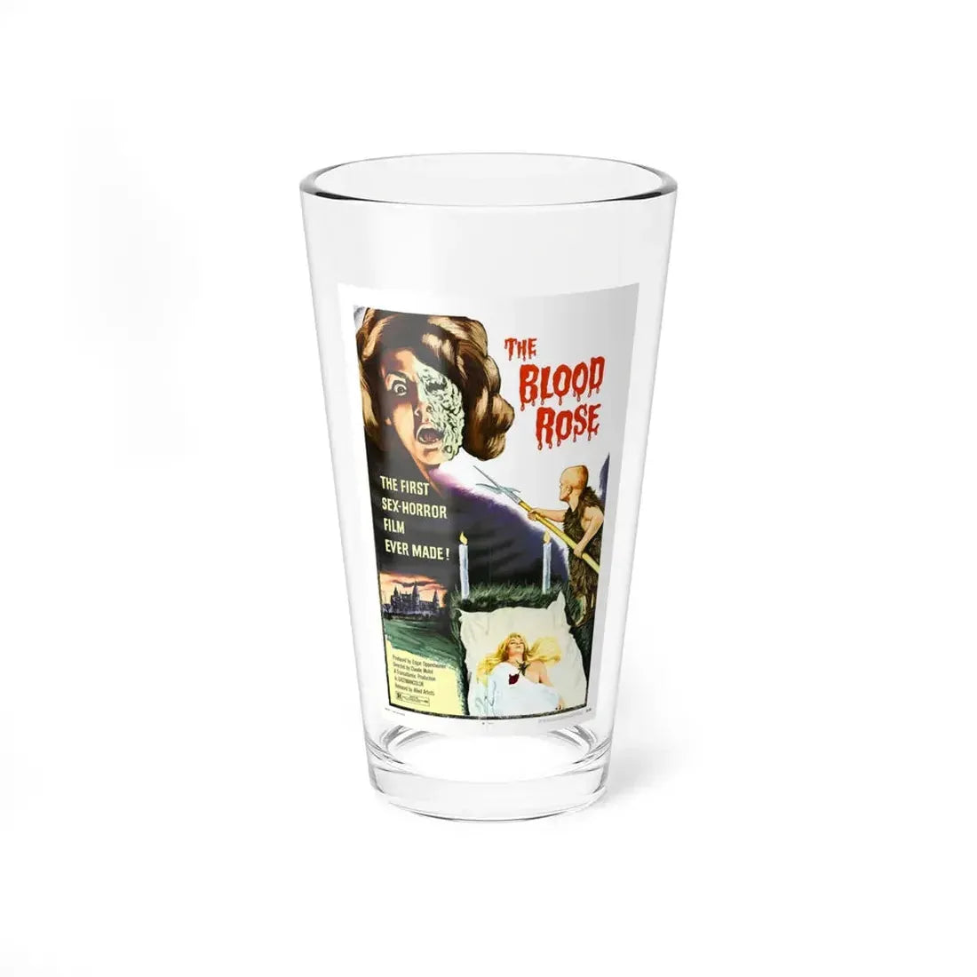 THE BLOOD ROSE 1970 Movie Poster - Pint Glass 16oz 16oz - Go Mug Yourself