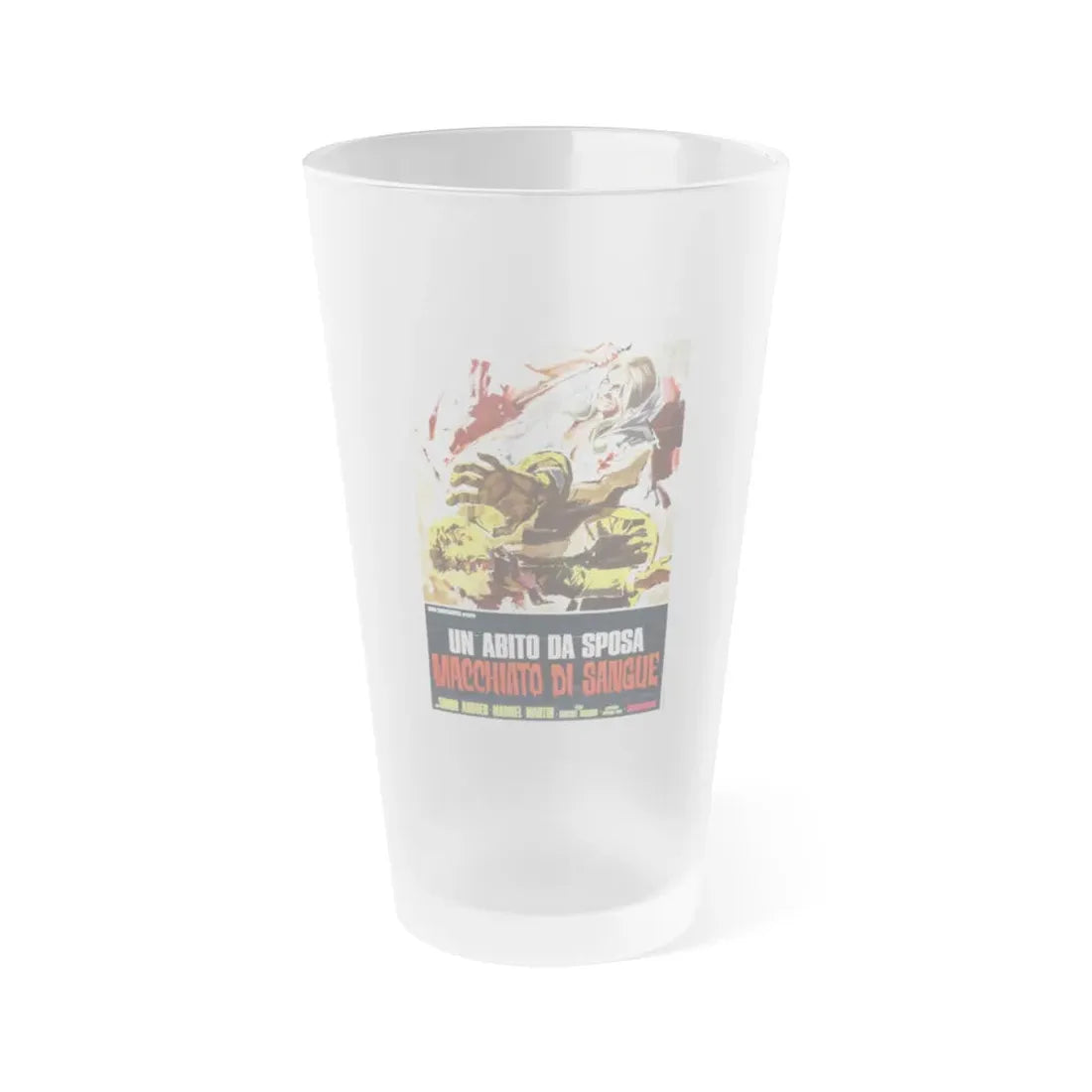 THE BLOOD SPATTERED BRIDE (ITALIAN) 1972 Movie Poster - Frosted Pint Glass 16oz Default Title - Go Mug Yourself