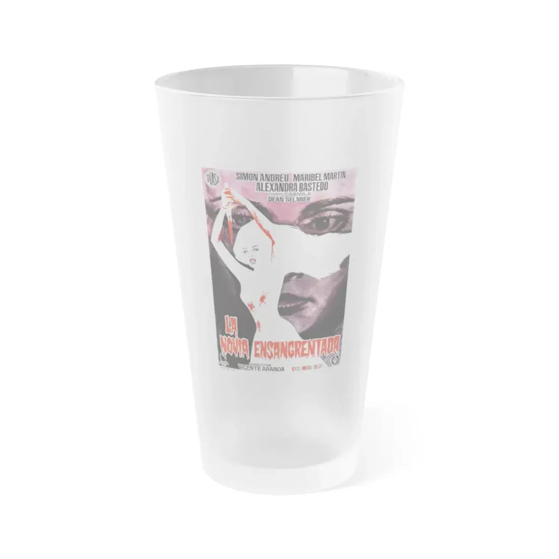 THE BLOOD SPATTERED BRIDE (SPAIN) 1972 Movie Poster - Frosted Pint Glass 16oz Default Title - Go Mug Yourself