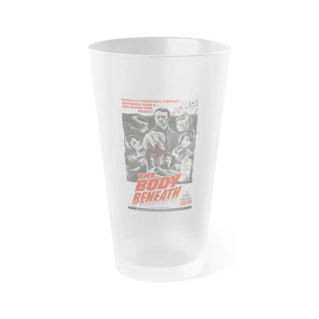 THE BODY BENEATH 1970 Movie Poster - Frosted Pint Glass 16oz Default Title - Go Mug Yourself